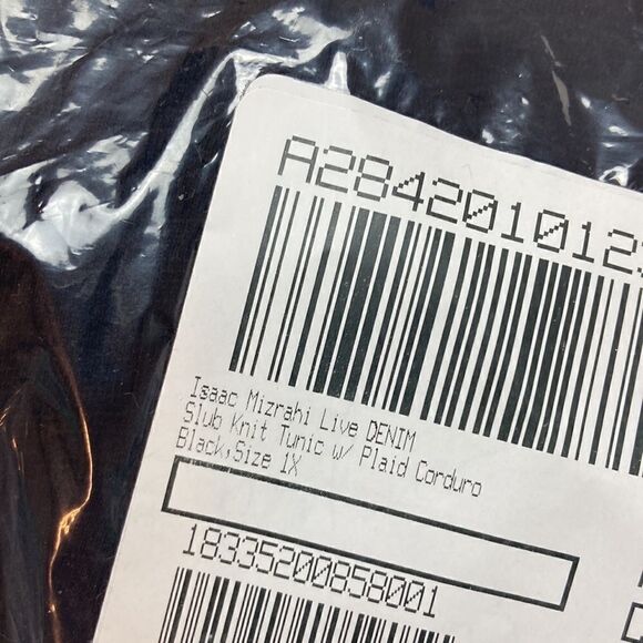 Isaac Mizrahi Live! DENIM Slub Knit Tunic w/ Plaid Corduro Back - Picture 4 of 6